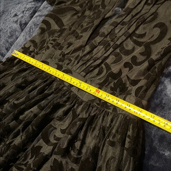 Windsor Black Sheer Short Puff Sleeve Dress 12 Very Long - Picture 7 of 12